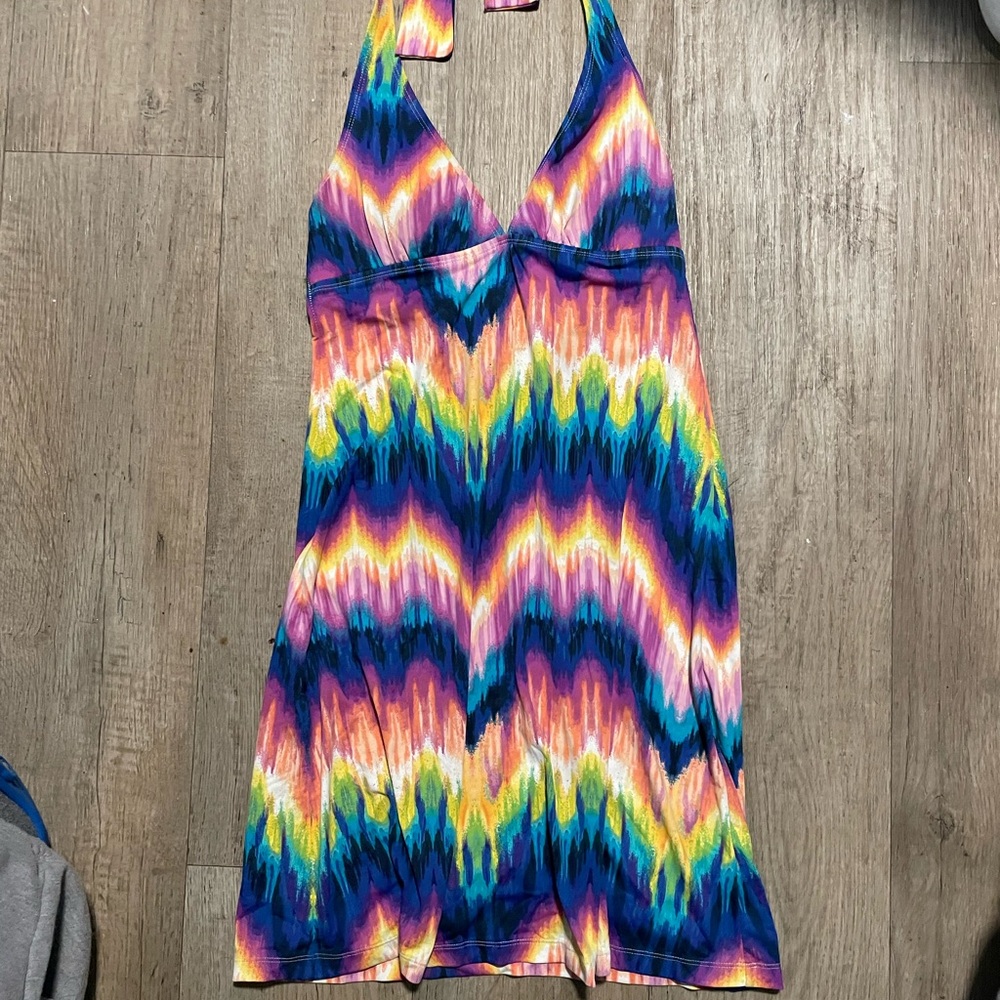 Tommy Bahama Brush Horizon Halter Dress size small Made in USA